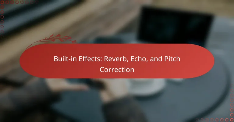 Built-in Effects: Reverb, Echo, and Pitch Correction