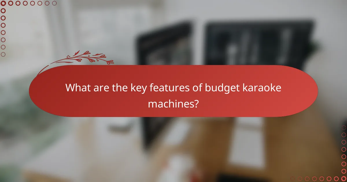 What are the key features of budget karaoke machines?