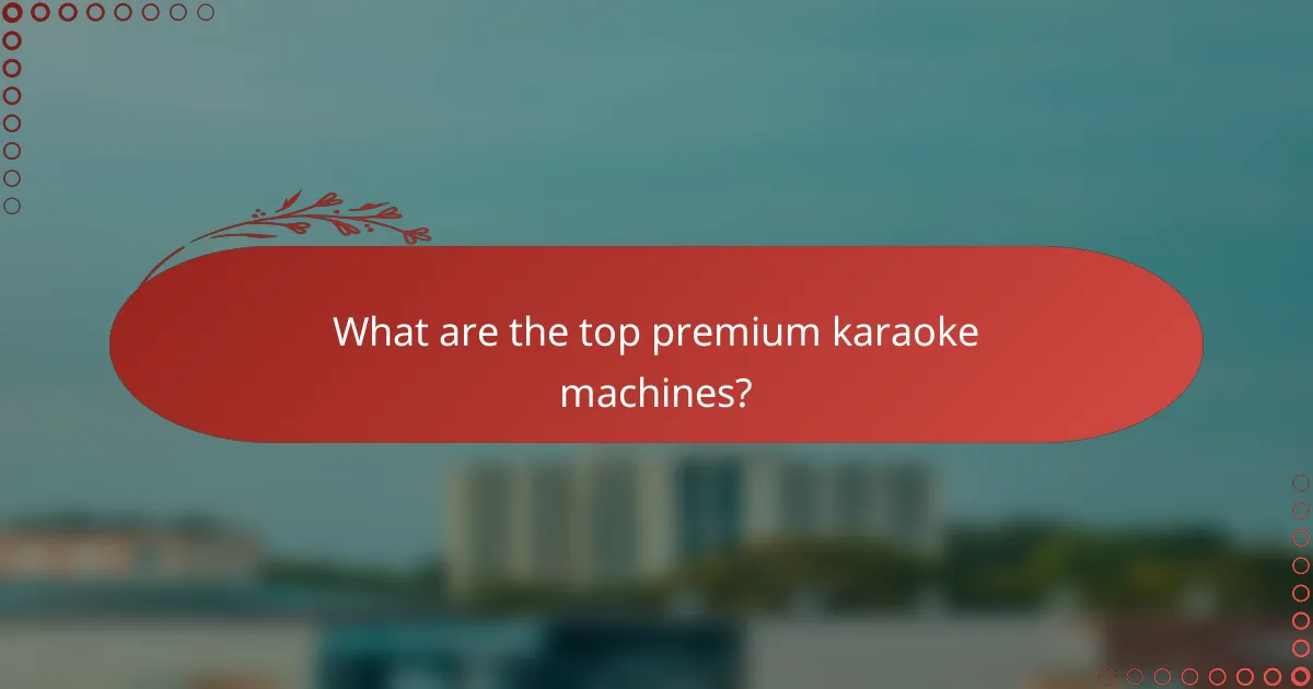 What are the top premium karaoke machines?